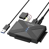 Belcheri USB 3.0 - IDEおよびSATAアダプター 外付けハードドライブアダプター ユニバーサル2.5または3.5インチ SATA または IDE HDD SSD ハードドライブディスク コンバーター 12V電源アダプター付き