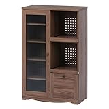 不二貿易 レンジボード ローリー 幅75×奥行39.5×高さ150cm ブラウン 98249