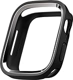 【elago】 Apple Watch Series 9 8 7 45mm SE 44mm 対応 ケース フレーム 付け替え 可能 TPU 保護ケース Appleウォッチ 保護カバー [ AppleWatch アップルウォッチ 45 & 44 mm 各種 対応 ] DUO CASE ブラック/メタリックダークグレー