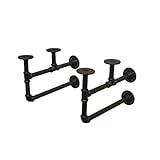 ブラケット シェルフサポート 棚受け ガス管 １セット/２個 アイアン 【奥行35×高23.5cm】 INK-1401207H