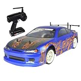 WANZRXX 1/10 ニトロRCカー 2速ガソリンエンジン RCトラック 18CXP メタノールエンジン メタルシャーシ 4WD 80KM/H ニトロガスパワー ホビーグレード レーシングカーマシン 経験豊富な愛好家向け(ブルー)