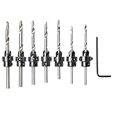 22PC Countersink Drill Bit Set W/Adjustable Depth Stop Collars Counterbore Drill Woodworkers Hole Cu