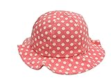 Yuelian(TM) チューリップハット 子ども キッズ ベビー ドット柄 日よけ帽子 UVカット キャップ 日焼け防止 紫外線対策 (頭周り 50CM, 2 レッド)