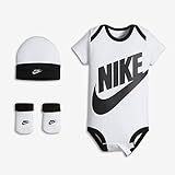 nike ナイキ 男の子用ホワイトBIGスウィッシュ半袖ボディースーツ超豪華3点セット (0-6months（身長約60-70cm）) [並行輸入品]