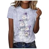 [Joielmal] クリスマス tシャツ レディース クリスマス 仮装 衣装 サンタ柄 可愛い トップス 雪だるま トナカイ サンタ 柄 コスチューム コスプレ おもしろtシャツ 大人 総柄 カットソー 人気 雰囲気 半袖 Vネック 夏服 個性的 面白い (ライトパープル/2XL)