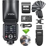 【Godox正規代理店】Godox V100 V100-O 100Ws フラッシュ、オリンパス パナソニック カメラ用、TTL 1/8000 HSS スピードライト、400 フルパワー フラッシュ、1.7 秒リサイクル時間、外部フラッシュ付き 2.4G ワイヤレス