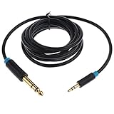Dovewill 3.5mm→6.5 / 6.35mm　アダプター　AUXケーブル　オス→オス　ミキサーアンプに適用　全4サイズ - 2m