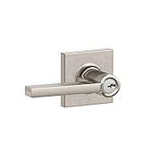 Schlage F51A LAT 619 COL Collins Trim Latitude Keyed Entry Lever, Satin Nickel [並行輸入品]