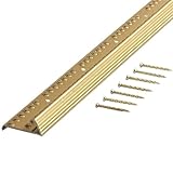 M-d Products 1-.38in. X 36in. Satin Brass Fluted Carpet Gripper Teeth For Stretch-In