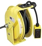 KH Industries RTB Series ReelTuff Industrial Grade Retractable Power Cord Reel with Black Cable 12/3