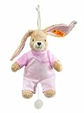 Steiff Hoppel Rabbit with Removable Music Box Plays a Folk Song (Pale Pink,20cm) by Steiff