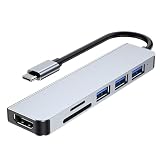 【スモールラボ】Type-C USBハブ 6ポート USB Type C HDMI アダプター 4K/30Hz対応 hdmi/USB 3.0×1/USB2.0×2/ 6in1 変換アダプター タイプ C microSD SD カード Macbook Pro/Mac Air/ChromeBook/Surface laptop/Android対応 (6ポート)