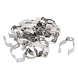 uxcell ブラケットハンガー　クリップ　ソケット　ランプホルダー　ステンレス製　20個入 T8