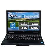 【整備済み品】N E C ノートPC N E C VersaPro VK26/第4世代Core i5-4300M/15.6型/Windows 11 pro/MS Office 2019搭載/Wi-Fi/Bluetooth/VGA/DVD/HDMI/SDカードスロット10キー/日本語キーボード (メモリ4GB SSD128GB)