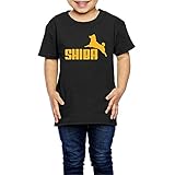 Ariesシャツ 2歳～６歳子どもＴシャツ柴犬 ジャンピング ドッグ キッズ服 Black 5-6 Toddler