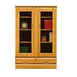 キャビネット 完成品 木製 幅80cm 国産品 日本製 (ナチュラル)