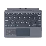 マイクロソフトの Surface Pro 8、9、10 または X のためのタイプ カバー、タッチパッドのタブレットのキーボードが付いている携帯用細い無線キーボード (グレー, バックライトなし)