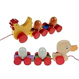 Vktech 子供 幼児ト ひよこ/アヒル 卵付き 木製 プルトイ ぐらぐら おもちゃ 教育玩具 1個