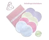 Organic Bamboo Washable Nursing Pads x 8 Count with Free Washable Laundry Bag, Reusable, Super Soft 