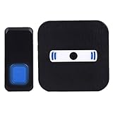 Fenteer ドアベル　ドアチャイム　1トランスミッタ　+ 　1レシーバ　全2色 - ブラック