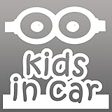 大人気！ミニオン　キッズ イン カー ステッカー　minion　kids in car /車用/シール/ Vinyl//ステッカー/mkic (白)