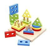 Domybest 子供おもちゃ 木のおもちゃ 積み木 セット 知育玩具 木製 玩具 3歳以上 カラフル 視覚刺激 お祝い ギフト 誕生日 記念日