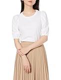 [Amazon Essentials] Tシャツ クルーネック クラシックフィット 半袖パフスリーブ レディース ブライトホワイト M