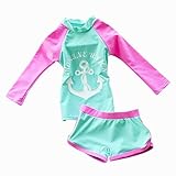 Jojobaby キッズ 女児 ツーピース 長袖 水着 UPF50+