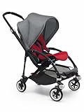 Bugaboo Bee 3 Black Frame Stroller With Red Seat (Grey Melange) by Bugaboo [並行輸入品]