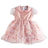 (キャサリンコテージ) Catherine Cottage子供服 ベビードレス フォーマル 発表会 結婚式 花柄オーガンジーの襟付きベビードレス 90cm... CC0285