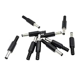 A-CRAFT 10個セット 2.1x5.5mm オス DC電源 プラグ ジャック コネクタ 黒