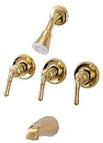 8 " three-handleタブとシャワー洗面、ポーランド真鍮、Plumb USA 34532