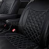 スズキ DA16T スーパーキャリイ シートカバー 車種専用 H30.５〜 運転席or助手席or一台分 内装パーツ 軽トラック用品 軽トラ用シートカバー シート汚れ防止保護 (ブラックステッチ, 運転席+助手席 セット)