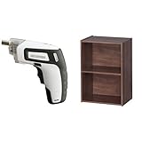 『電動ドライバー 充電式 RD110-W ホワイト』と『カラーBOX 2段 幅41.5×奥行29×高さ59.5cm ブラウン CX-2』のセット
