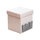 MISM イス+ボックス麻調 ホワイト