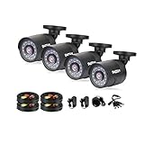 TMEZON AHD監視カメラ 200万画素 赤外線LED24個 3.6mm広角レンズ ４台セット