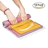 圧縮袋 衣類圧縮袋 Love-KANKEI 掃除機不要 防塵防湿 防虫防カビ 繰り返し使用出来 衣替え収納/旅行/引越し/出張/家庭 Lサイズ 10枚組