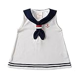 Limi　ベビー　赤ちゃん　新生児から　セーラー服　ロンパース　前開き　半袖　カバーオール　100%コットン製　お肌に優しい　女の子　男の子 (70, ワンピース)