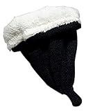 黒かわいい冬プラスふんわり暖かいニットウール品質のベビーハット