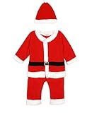【ドリーム ショップ】サンタ服 帽子付き ベビー服 キッズ クリスマス サンタクロース 衣装 赤ちゃん サンタ服 (90cm適応, 男児)