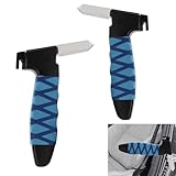 車用アシストグリップ 2個入り 高齢者・障がい者用 介護 車 手すり 車乗り降り補助取っ手 滑り止め 緊急脱出ハンマー ウィンドウブレーカー シートベルトカッター アルミニウム合金製 車ドアラッチ対応 黒+青