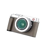 SIUTATDSH カメラハーフケース Leica D-LUX7用、ビンテージメタル本革インスタントカメラ保護ケース スタイリッシュ ポータブル 耐衝撃 (グレー)