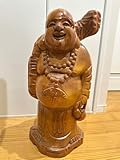 置物 布袋様 一本木彫刻 縁起物 開運 日本彫刻 58cm