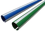 ワニ印 単管安全表示カバー 「目立つぞ」 ブルー/白 長さ900mm 000171