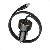 VOLTME シガーソケット USB-C カーチャージャー 車載充電器 しがーソケット ケーブル付き 60W【PPS&PD30W 急速充電】 USB-Cポート 車 充電器 12V/24V車対応 Type C iPhone 16/iPhone15/ iPhone14/ iPhone13/Xperia/Galaxy/Android/iPadなどに対応 (ブラック)