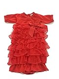 ローラ・Dare Baby Girls Cheerful Cherry Red Holiday Jersey Frilly Sacque カラー: レッド