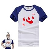 [yuanqing] ハンターｘハンター コスプレ衣装 ネテロ 心 半袖 Tシャツ 会長風Tシャツ コスチューム ハロウィン クリスマス パーティー イベント仮装 (B,L)