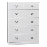 アルファタカバ ディズニー家具シリーズ セレクトミッキー 80cm幅5段ホワイト 取っ手北欧グレー