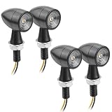 Yuumo+ バイク ウインカー LED ミニ 小型 砲弾型 高輝度 汎用 M8 アンバー スモークレンズ 4個 セット