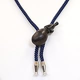 【事を成す】 ナス ループタイ 黒檀製 紺色紐